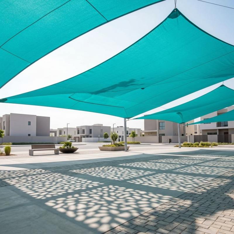 Shade Sail 100% Virgin HDPE UV блок пропусклива мрежеста тента